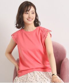 ITS'DEMO / イッツデモ カットソー | 【手洗い可】袖レースポンチプルオーバー