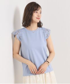 ITS'DEMO / イッツデモ カットソー | 【手洗い可】袖レースポンチプルオーバー