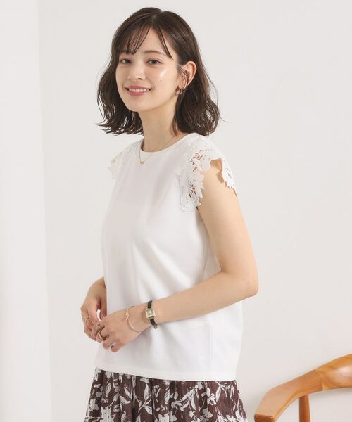 ITS'DEMO / イッツデモ カットソー | 【手洗い可】袖レースポンチプルオーバー | 詳細1