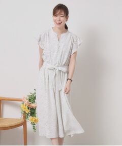 ITS'DEMO / イッツデモ ミニ丈・ひざ丈ワンピース | 【手洗い可】フリル袖ブラウジングワンピース
