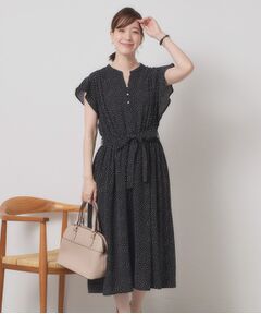 ITS'DEMO / イッツデモ ミニ丈・ひざ丈ワンピース | 【手洗い可】フリル袖ブラウジングワンピース