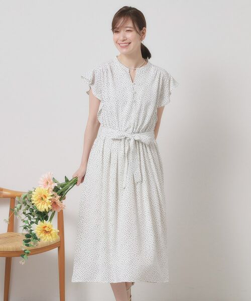 ITS'DEMO / イッツデモ ミニ丈・ひざ丈ワンピース | 【手洗い可】フリル袖ブラウジングワンピース | 詳細10