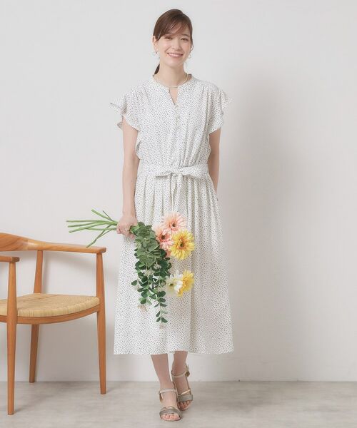 ITS'DEMO / イッツデモ ミニ丈・ひざ丈ワンピース | 【手洗い可】フリル袖ブラウジングワンピース | 詳細11