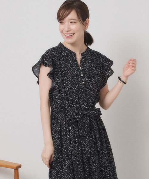 ITS'DEMO / イッツデモ ミニ丈・ひざ丈ワンピース | 【手洗い可】フリル袖ブラウジングワンピース | 詳細13