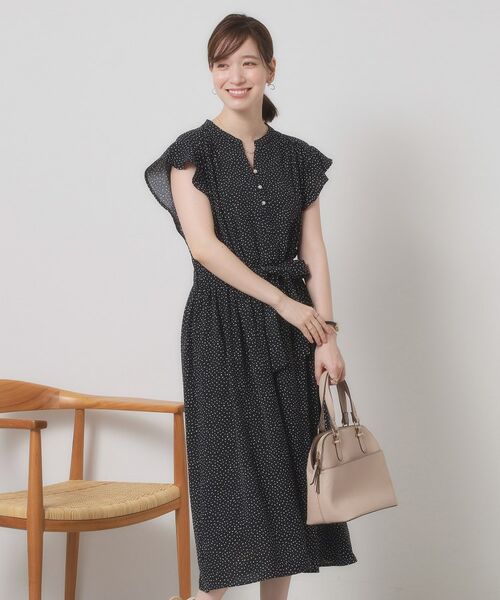 ITS'DEMO / イッツデモ ミニ丈・ひざ丈ワンピース | 【手洗い可】フリル袖ブラウジングワンピース | 詳細14