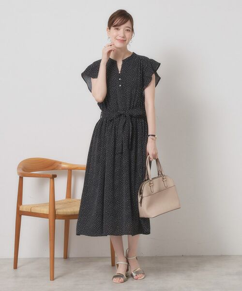 ITS'DEMO / イッツデモ ミニ丈・ひざ丈ワンピース | 【手洗い可】フリル袖ブラウジングワンピース | 詳細15