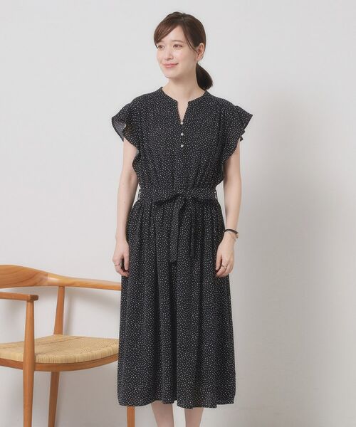 ITS'DEMO / イッツデモ ミニ丈・ひざ丈ワンピース | 【手洗い可】フリル袖ブラウジングワンピース | 詳細17