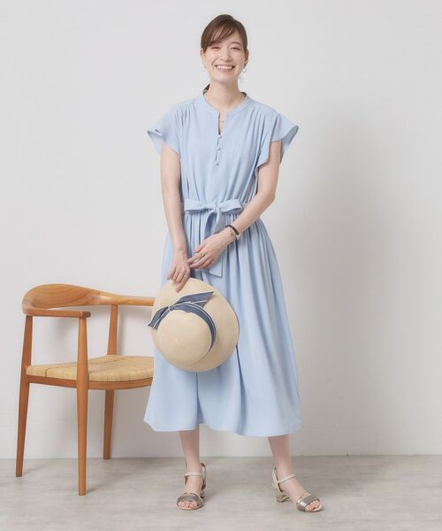 ITS'DEMO / イッツデモ ミニ丈・ひざ丈ワンピース | 【手洗い可】フリル袖ブラウジングワンピース | 詳細3