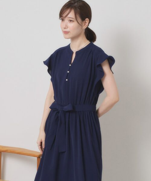 ITS'DEMO / イッツデモ ミニ丈・ひざ丈ワンピース | 【手洗い可】フリル袖ブラウジングワンピース | 詳細5