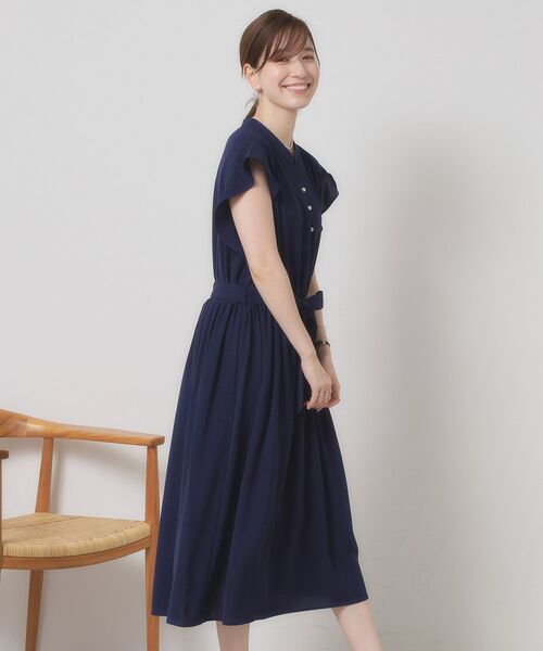 ITS'DEMO / イッツデモ ミニ丈・ひざ丈ワンピース | 【手洗い可】フリル袖ブラウジングワンピース | 詳細6