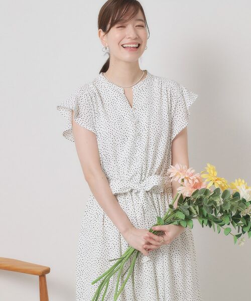 ITS'DEMO / イッツデモ ミニ丈・ひざ丈ワンピース | 【手洗い可】フリル袖ブラウジングワンピース | 詳細9