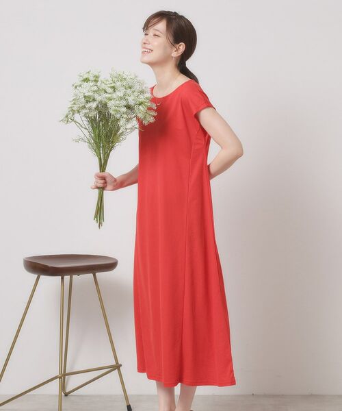 ITS'DEMO / イッツデモ ロング・マキシ丈ワンピース | 【接触冷感／洗濯機OK】カノコカットフレアワンピース | 詳細21