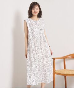 ITS'DEMO / イッツデモ ロング・マキシ丈ワンピース | 【UVカット／速乾／冷感／洗濯機OK／洗濯後しわになりにくい】麻調ストレッチ肩タックワンピース＜ラク服シリーズ＞