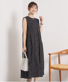 ITS'DEMO / イッツデモ ロング・マキシ丈ワンピース | 【UVカット／速乾／冷感／洗濯機OK／洗濯後しわになりにくい】麻調ストレッチ肩タックワンピース＜ラク服シリーズ＞