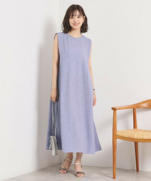 ITS'DEMO / イッツデモ ロング・マキシ丈ワンピース | 【UVカット／速乾／冷感／洗濯機OK／洗濯後しわになりにくい】麻調ストレッチ肩タックワンピース＜ラク服シリーズ＞ | 詳細15