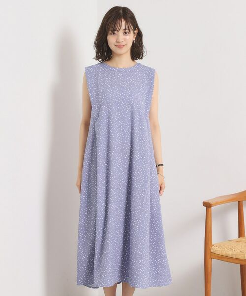 ITS'DEMO / イッツデモ ロング・マキシ丈ワンピース | 【UVカット／速乾／冷感／洗濯機OK／洗濯後しわになりにくい】麻調ストレッチ肩タックワンピース＜ラク服シリーズ＞ | 詳細17