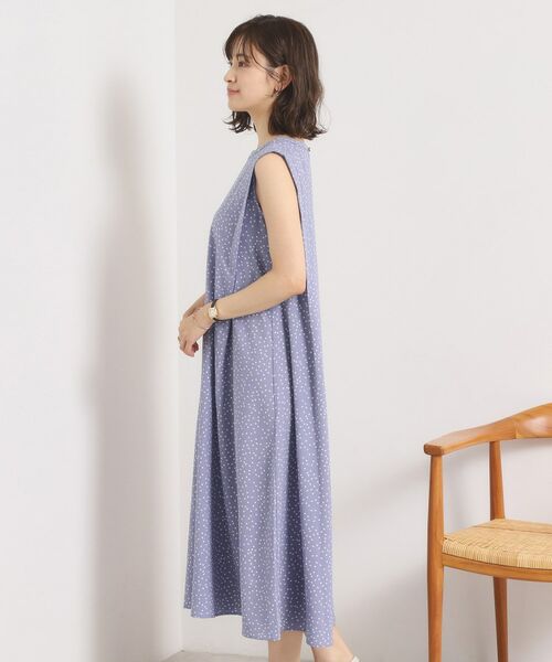 ITS'DEMO / イッツデモ ロング・マキシ丈ワンピース | 【UVカット／速乾／冷感／洗濯機OK／洗濯後しわになりにくい】麻調ストレッチ肩タックワンピース＜ラク服シリーズ＞ | 詳細18