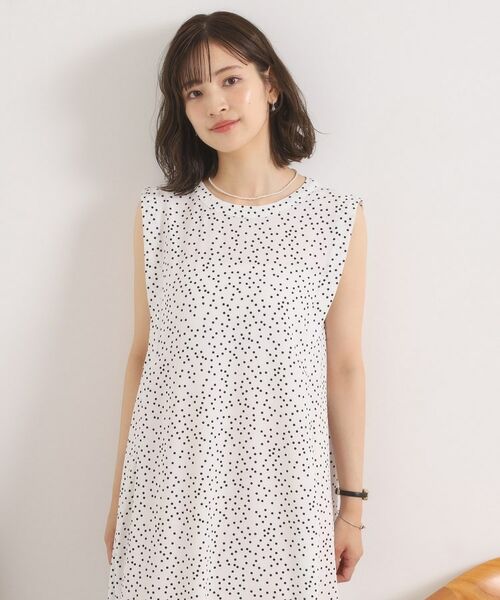 ITS'DEMO / イッツデモ ロング・マキシ丈ワンピース | 【UVカット／速乾／冷感／洗濯機OK／洗濯後しわになりにくい】麻調ストレッチ肩タックワンピース＜ラク服シリーズ＞ | 詳細5