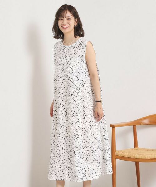 ITS'DEMO / イッツデモ ロング・マキシ丈ワンピース | 【UVカット／速乾／冷感／洗濯機OK／洗濯後しわになりにくい】麻調ストレッチ肩タックワンピース＜ラク服シリーズ＞ | 詳細6