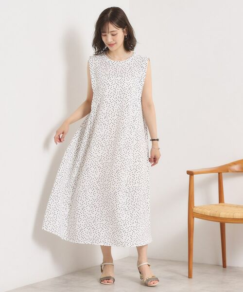 ITS'DEMO / イッツデモ ロング・マキシ丈ワンピース | 【UVカット／速乾／冷感／洗濯機OK／洗濯後しわになりにくい】麻調ストレッチ肩タックワンピース＜ラク服シリーズ＞ | 詳細7