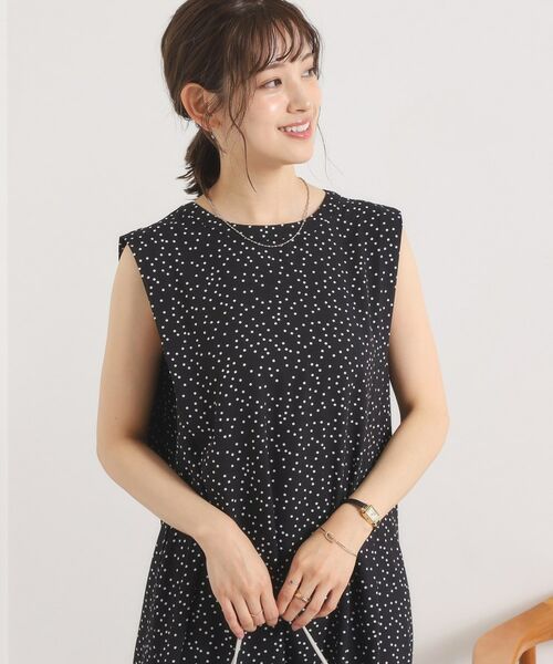 ITS'DEMO / イッツデモ ロング・マキシ丈ワンピース | 【UVカット／速乾／冷感／洗濯機OK／洗濯後しわになりにくい】麻調ストレッチ肩タックワンピース＜ラク服シリーズ＞ | 詳細9