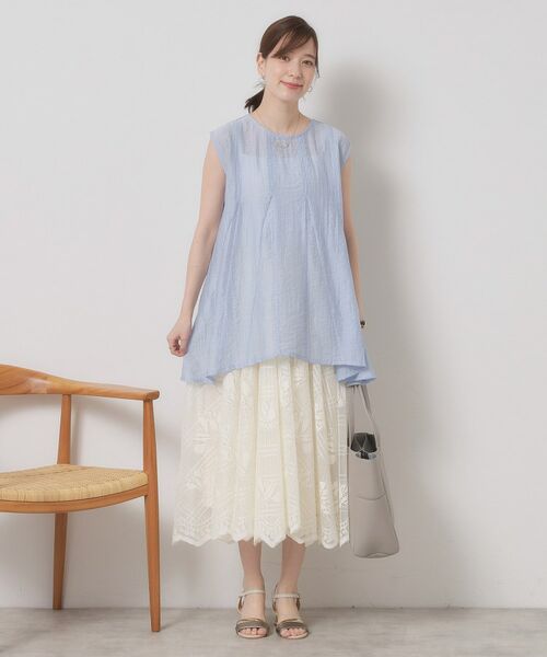 ITS'DEMO / イッツデモ シャツ・ブラウス | 【手洗い可】シアーストライプブラウス | 詳細7