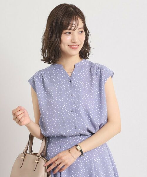 ITS'DEMO / イッツデモ シャツ・ブラウス | 【UVカット／速乾／冷感／洗濯機OK／洗濯後しわになりにくい】麻調ストレッチ前開きブラウス＜ラク服シリーズ＞ | 詳細10