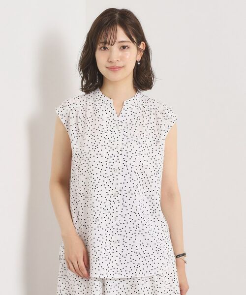 ITS'DEMO / イッツデモ シャツ・ブラウス | 【UVカット／速乾／冷感／洗濯機OK／洗濯後しわになりにくい】麻調ストレッチ前開きブラウス＜ラク服シリーズ＞ | 詳細17