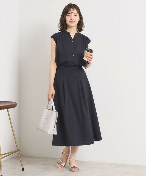 ITS'DEMO / イッツデモ シャツ・ブラウス | 【UVカット／速乾／冷感／洗濯機OK／洗濯後しわになりにくい】麻調ストレッチ前開きブラウス＜ラク服シリーズ＞ | 詳細3