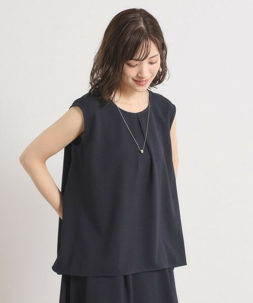 ITS'DEMO / イッツデモ シャツ・ブラウス | 【UVカット／速乾／冷感／洗濯機OK／洗濯後しわになりにくい】麻調ストレッチタックブラウス＜ラク服シリーズ＞ | 詳細2