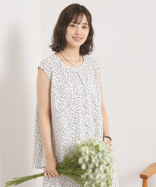 ITS'DEMO / イッツデモ シャツ・ブラウス | 【UVカット／速乾／冷感／洗濯機OK／洗濯後しわになりにくい】麻調ストレッチタックブラウス＜ラク服シリーズ＞ | 詳細5