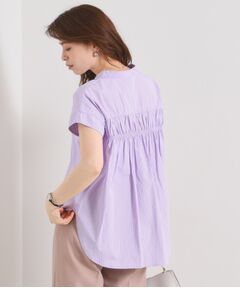 ITS'DEMO / イッツデモ シャツ・ブラウス | 【接触冷感／手洗い可】ストライプバックギャザーブラウス