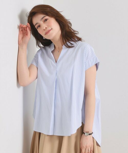 ITS'DEMO / イッツデモ シャツ・ブラウス | 【接触冷感／手洗い可】ストライプバックギャザーブラウス | 詳細1