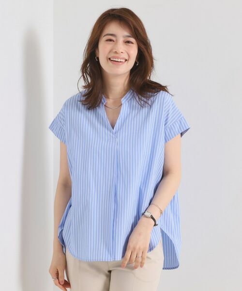 ITS'DEMO / イッツデモ シャツ・ブラウス | 【接触冷感／手洗い可】ストライプバックギャザーブラウス | 詳細13