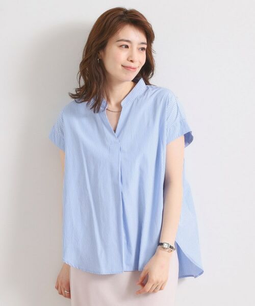 ITS'DEMO / イッツデモ シャツ・ブラウス | 【接触冷感／手洗い可】ストライプバックギャザーブラウス | 詳細17