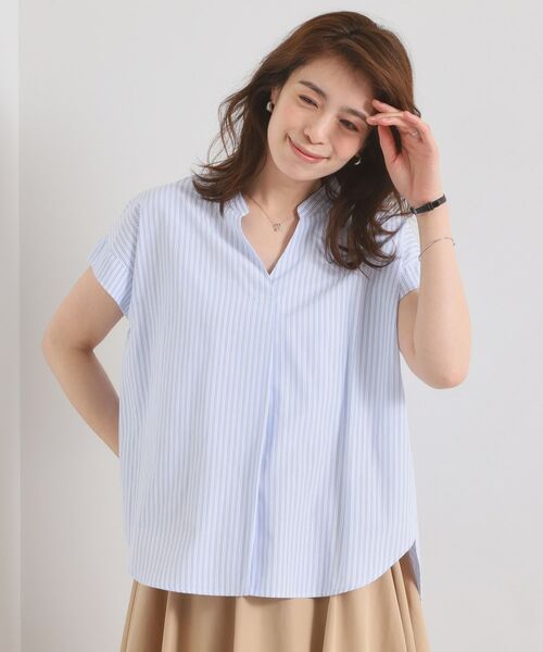 ITS'DEMO / イッツデモ シャツ・ブラウス | 【接触冷感／手洗い可】ストライプバックギャザーブラウス | 詳細2