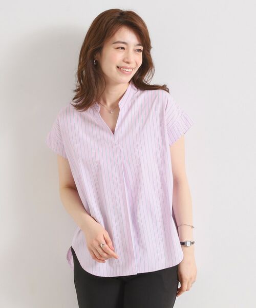 ITS'DEMO / イッツデモ シャツ・ブラウス | 【接触冷感／手洗い可】ストライプバックギャザーブラウス | 詳細5