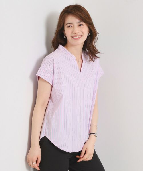 ITS'DEMO / イッツデモ シャツ・ブラウス | 【接触冷感／手洗い可】ストライプバックギャザーブラウス | 詳細6