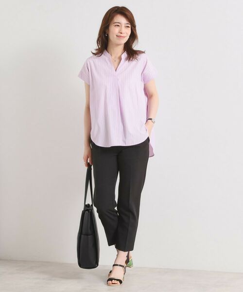 ITS'DEMO / イッツデモ シャツ・ブラウス | 【接触冷感／手洗い可】ストライプバックギャザーブラウス | 詳細7