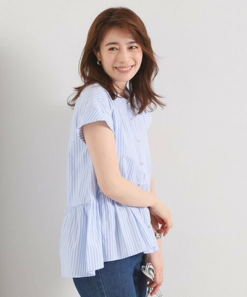 ITS'DEMO / イッツデモ シャツ・ブラウス | 【接触冷感／手洗い可】ストライプペプラムブラウス | 詳細10