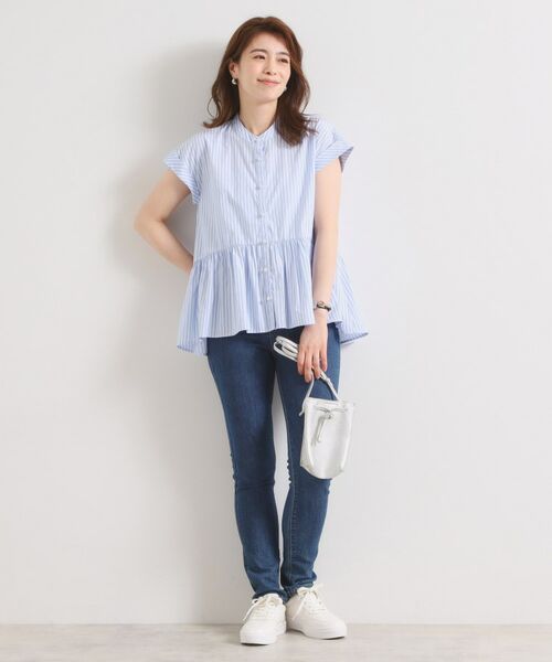 ITS'DEMO / イッツデモ シャツ・ブラウス | 【接触冷感／手洗い可】ストライプペプラムブラウス | 詳細11