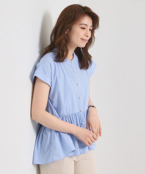 ITS'DEMO / イッツデモ シャツ・ブラウス | 【接触冷感／手洗い可】ストライプペプラムブラウス | 詳細13