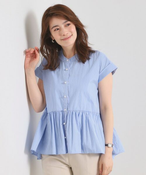ITS'DEMO / イッツデモ シャツ・ブラウス | 【接触冷感／手洗い可】ストライプペプラムブラウス | 詳細14