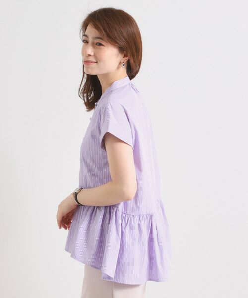 ITS'DEMO / イッツデモ シャツ・ブラウス | 【接触冷感／手洗い可】ストライプペプラムブラウス | 詳細18