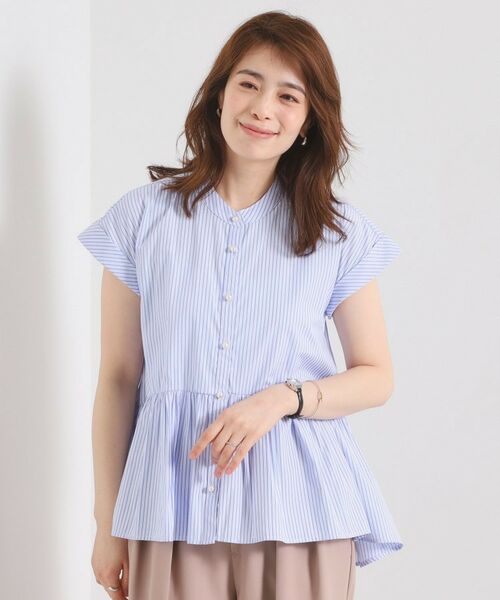 ITS'DEMO / イッツデモ シャツ・ブラウス | 【接触冷感／手洗い可】ストライプペプラムブラウス | 詳細2