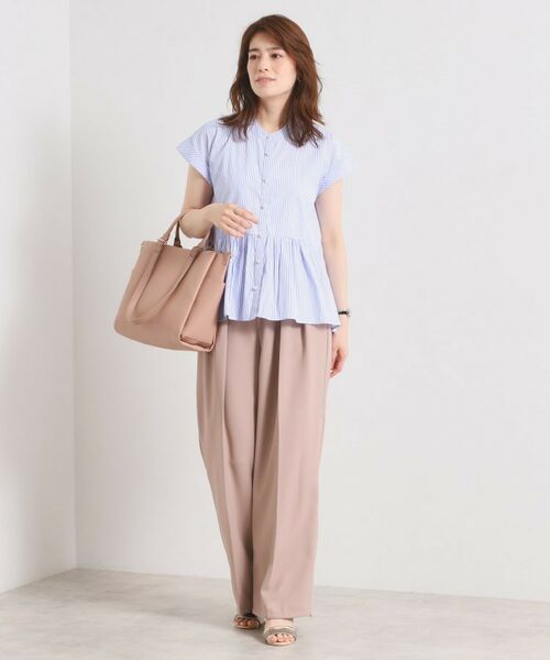 ITS'DEMO / イッツデモ シャツ・ブラウス | 【接触冷感／手洗い可】ストライプペプラムブラウス | 詳細3