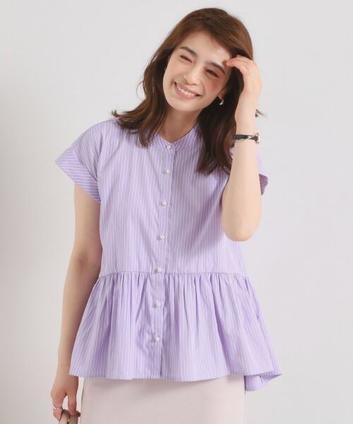 ITS'DEMO / イッツデモ シャツ・ブラウス | 【接触冷感／手洗い可】ストライプペプラムブラウス | 詳細5