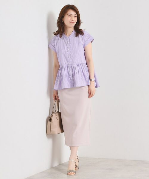 ITS'DEMO / イッツデモ シャツ・ブラウス | 【接触冷感／手洗い可】ストライプペプラムブラウス | 詳細7