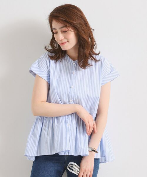 ITS'DEMO / イッツデモ シャツ・ブラウス | 【接触冷感／手洗い可】ストライプペプラムブラウス | 詳細9