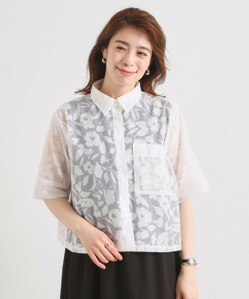 ITS'DEMO / イッツデモ シャツ・ブラウス | 【手洗い可】花柄シアーシャツ | 詳細9